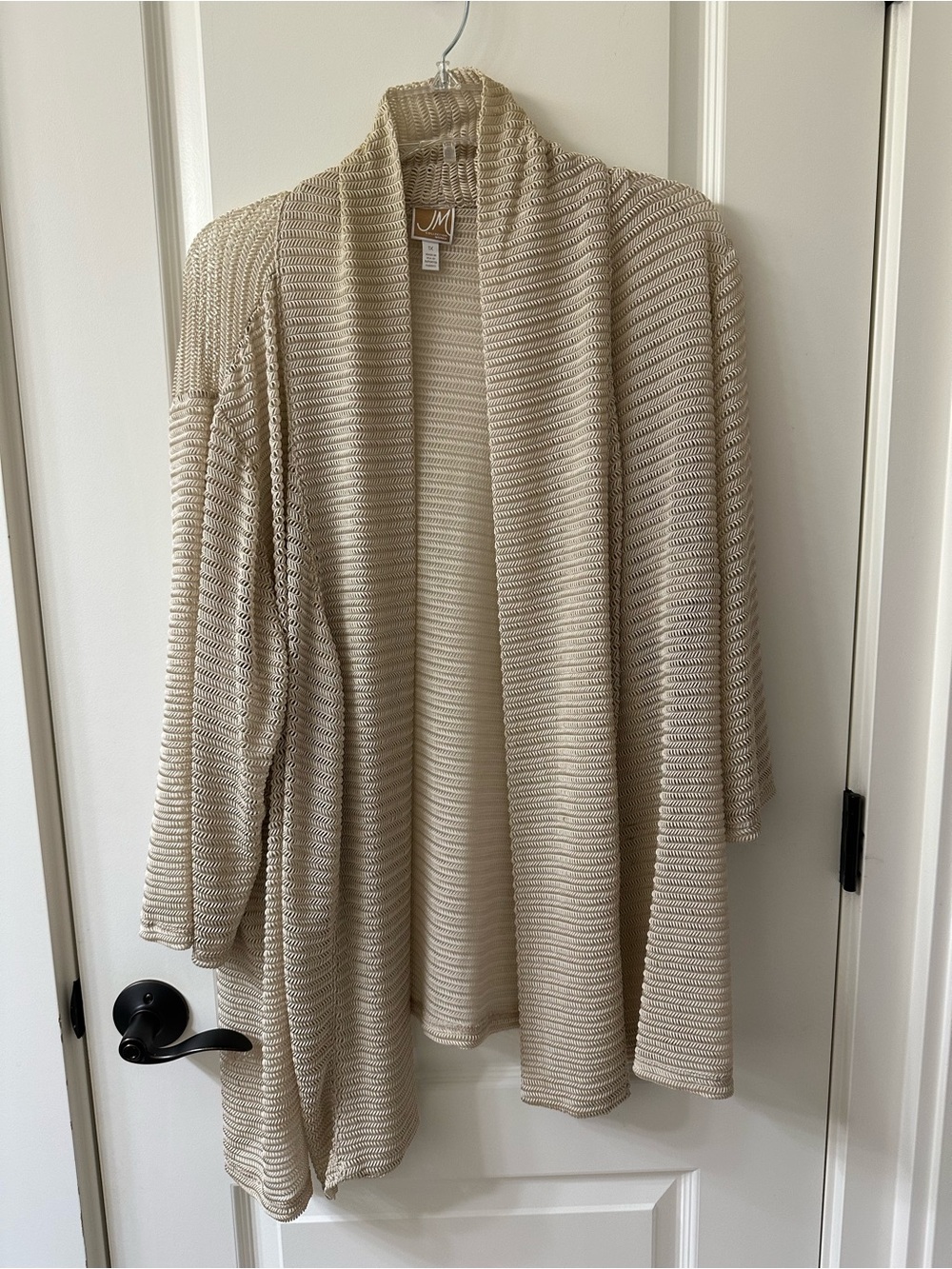 JM Collection Neutral Open-Front Knit Cardigan - Beige